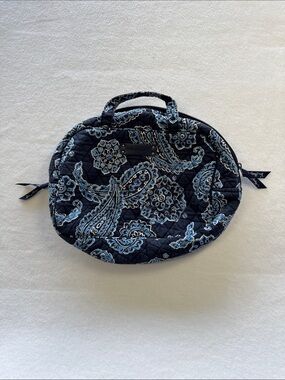 Vera Bradley Navy & Light Blue Paisley Quilted Cosmetic Case